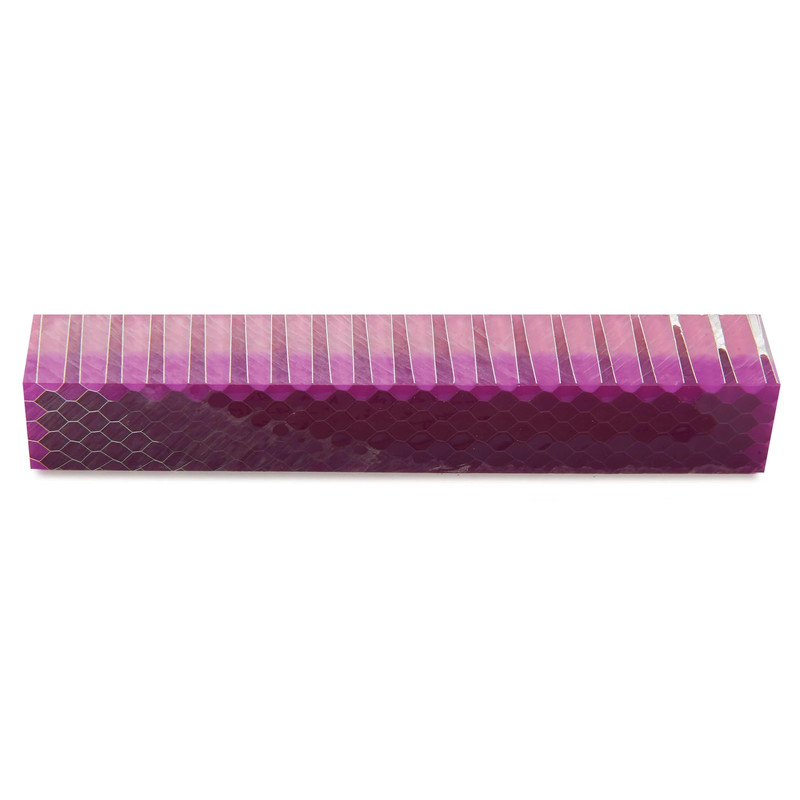 Honeycomb Acrylic Pen Blank - 3/4" x 3/4" x 5" - Color:Purple Passion